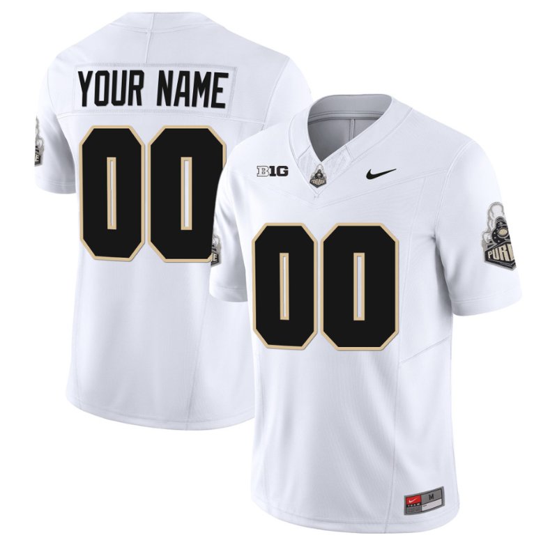 Men's Nike Custom Purdue Boilermakers Jersey Name and Number Vapor Football Stitched White