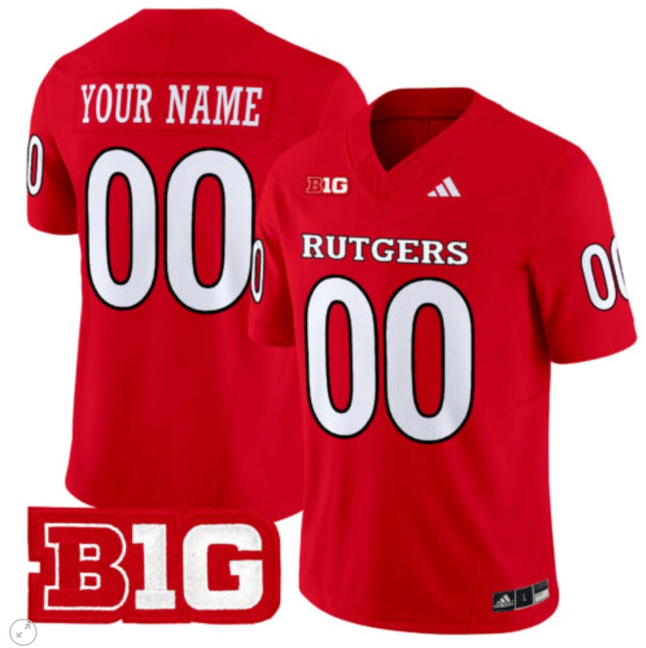 Men's Adidas Custom Rutgers Scarlet Knights Jersey Name and Number Vapor Limited Football Red