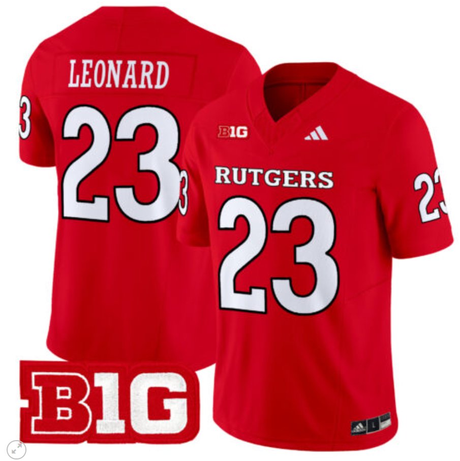 Men's Adidas Brian Leonard Jersey #23 Rutgers Scarlet Knights Vapor Limited Football Red