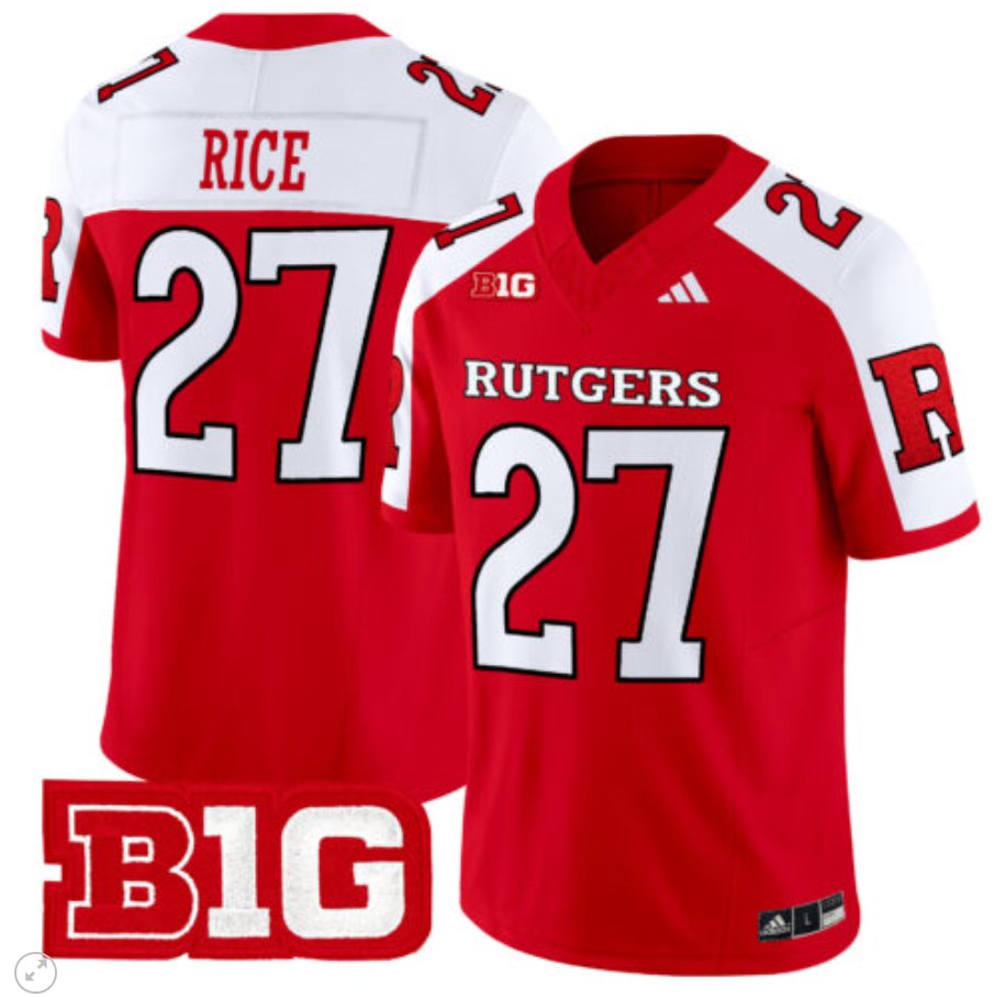 Men's Adidas Ray Rice Jersey #27 Rutgers Scarlet Knights Vapor Limited Football Red Alternate