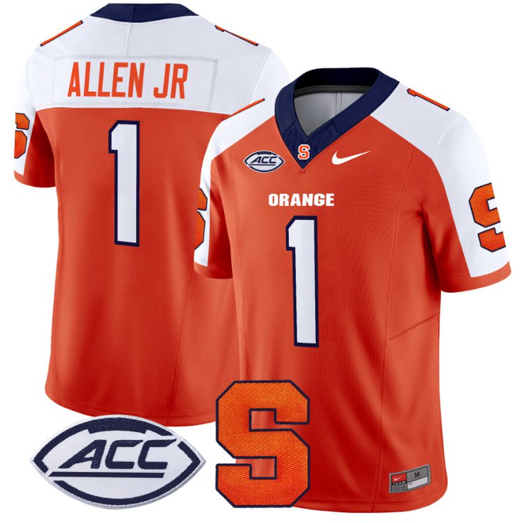 Men's Nike LeQuint Allen Jersey #1 Syracuse Orange Vapor Limited College Football Orange Alternate