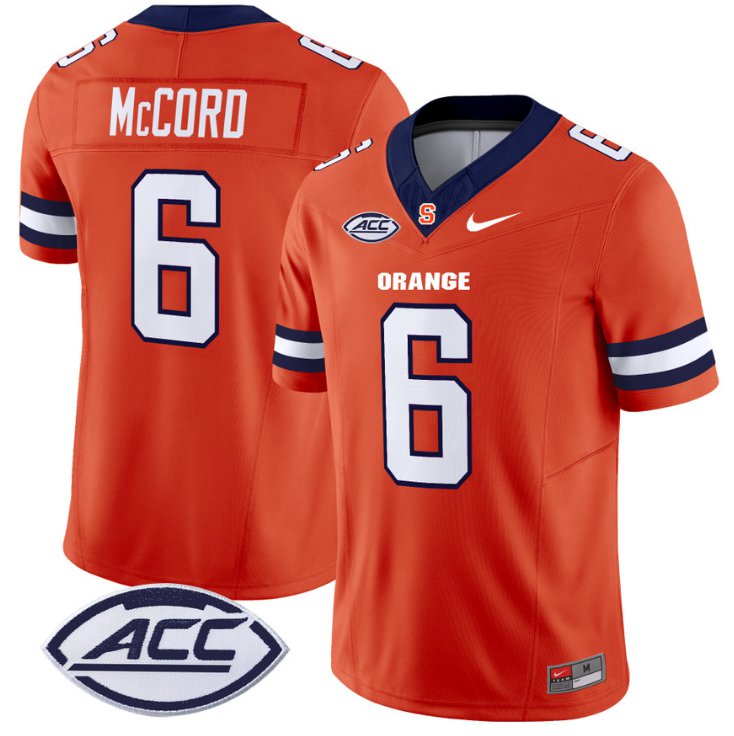 Men's Nike Kyle McCord Jersey #6 Syracuse Orange Vapor Limited College Football Orange