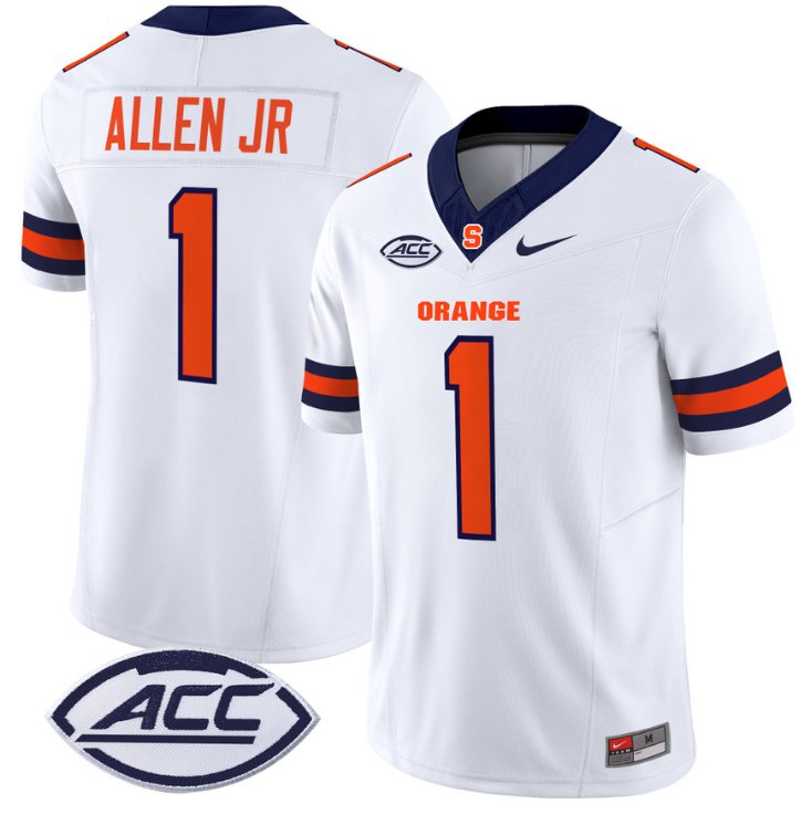 Men's Nike LeQuint Allen Jersey #1 Syracuse Orange Vapor Limited College Football White