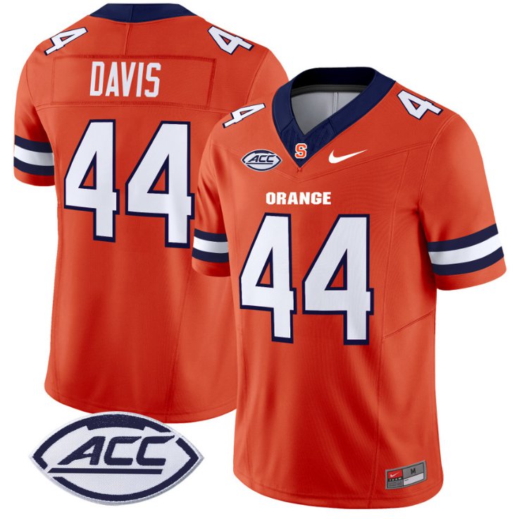 Men's Nike Ernie Davis Jersey #44 Syracuse Orange Vapor Limited College Football Orange