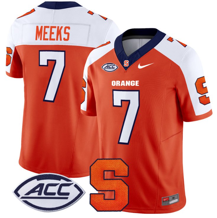 Men's Nike Jackson Meeks Jersey #7 Syracuse Orange Vapor Limited College Football Orange Alternate