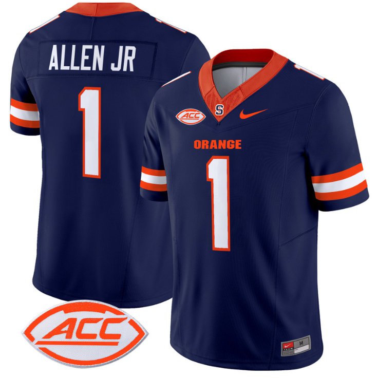 Men's Nike LeQuint Allen Jersey #1 Syracuse Orange Vapor Limited College Football Navy