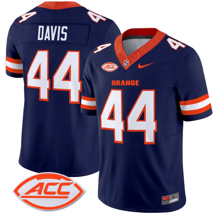 Men's Nike Ernie Davis Jersey #44 Syracuse Orange Vapor Limited College Football Navy