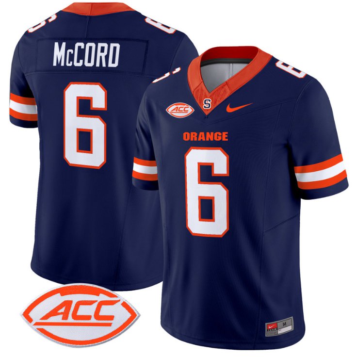 Men's Nike Kyle McCord Jersey #6 Syracuse Orange Vapor Limited College Football Navy