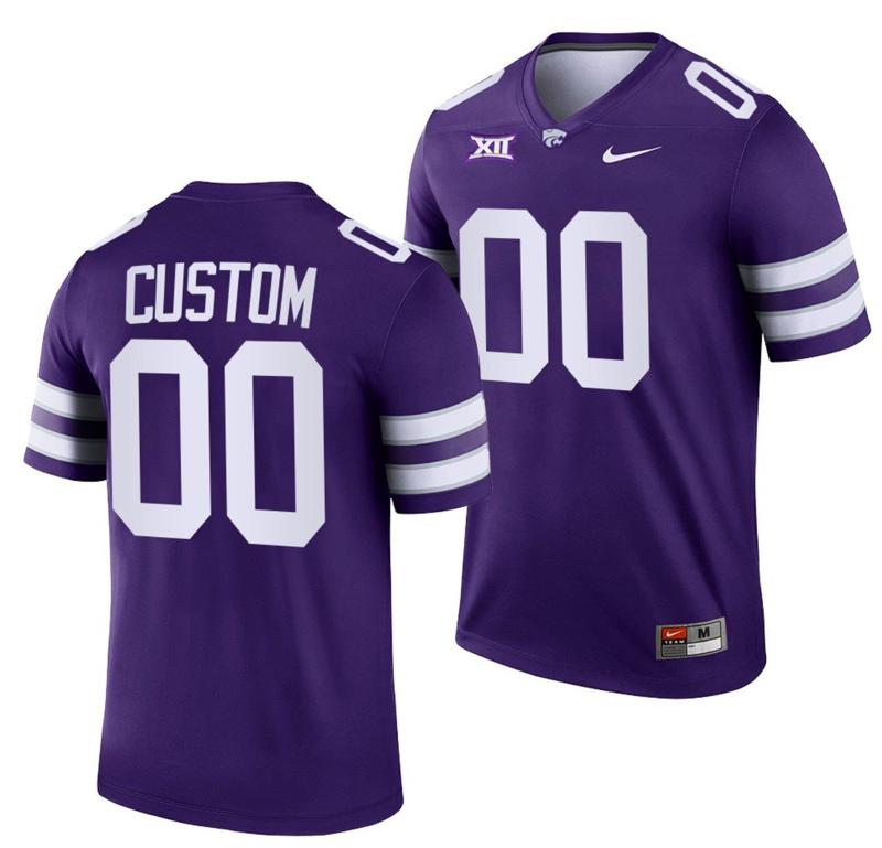 Men's Nike Custom Kansas State Wildcats Jersey Name and Number NCAA College Football Replica Purple