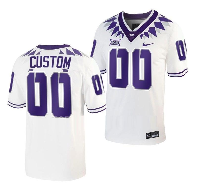 Men's Nike Custom TCU Horned Frogs Jersey Name and Number NCAA College Football Untouchable Game White