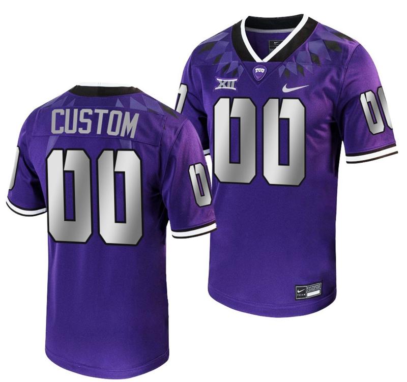 Men's Nike Custom TCU Horned Frogs Jersey Name and Number NCAA College Football Untouchable Game Purple