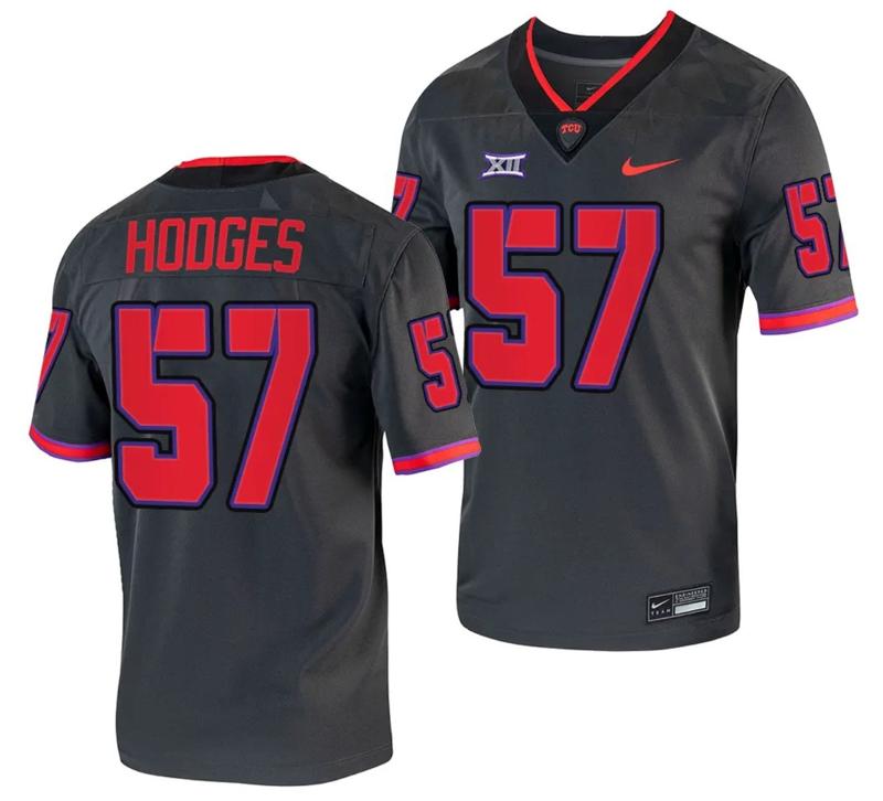 Men's Nike TCU Horned Frogs Johnny Hodges Jersey Alternate College Football Grey Replica #57