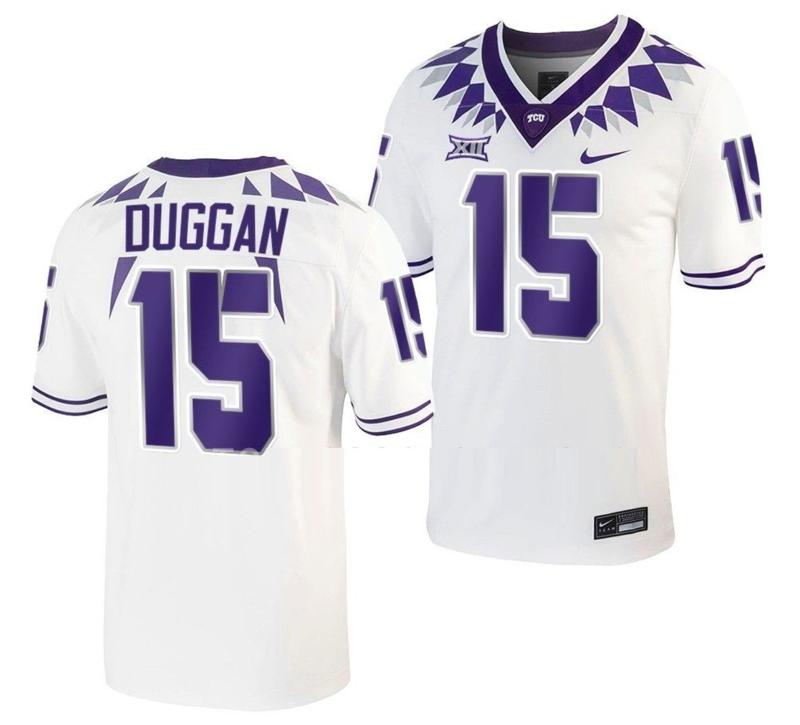 Men's Nike TCU Horned Frogs Max Duggan Jersey Untouchable College Football Game White #15