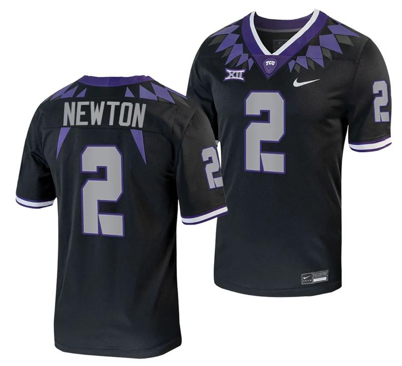 Men's Nike TCU Horned Frogs Josh Newton Jersey Alternate College Football Black Replica #2