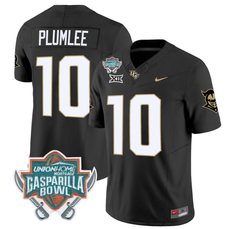 Men's Nike John Rhys Plumlee Jersey #10 UCF Knights Unionhome Patch Vapor Football Stitched Black