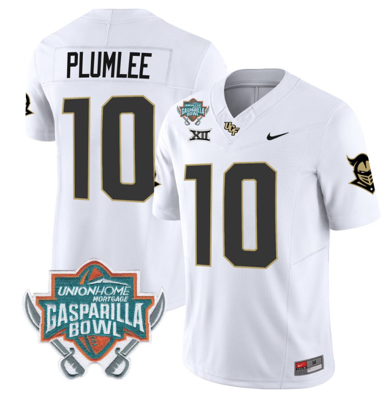 Men's Nike John Rhys Plumlee Jersey #10 UCF Knights Unionhome Patch Vapor Football Stitched White