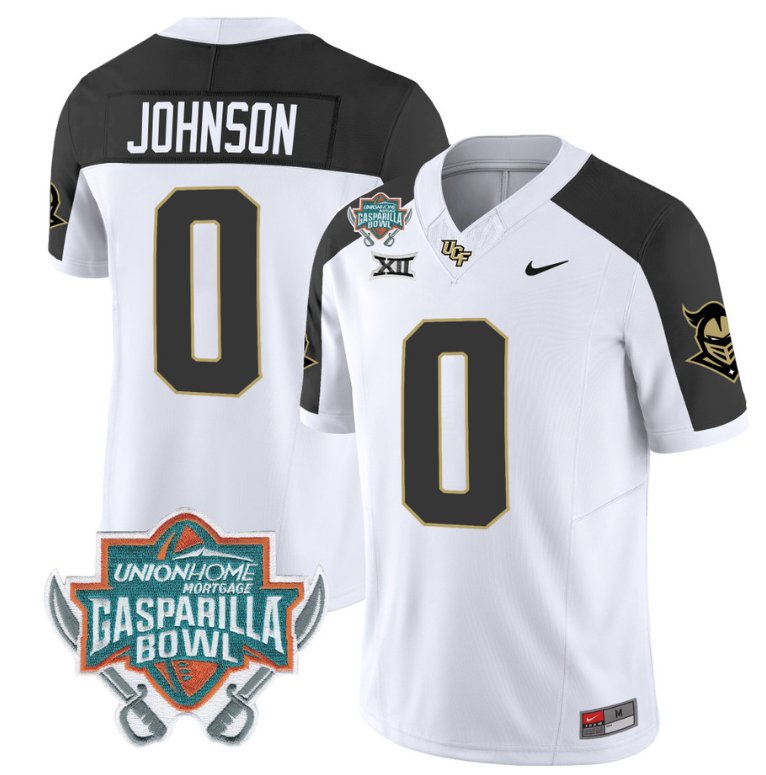 Men's Nike Jason Johnson Jersey #0 UCF Knights Unionhome Patch Vapor Football Stitched Inverted