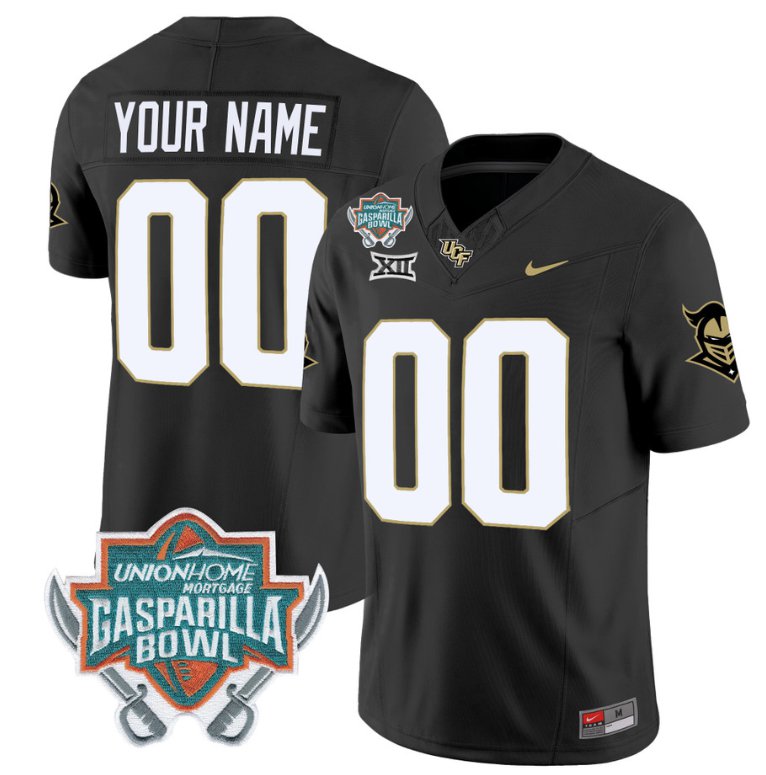 Men's Nike Custom UCF Knights Jersey Name and Number Unionhome Patch Vapor Football Stitched Black