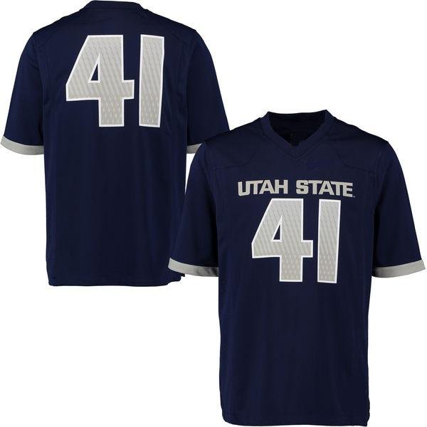 Men's Custom Utah State Aggies Jersey Name and Number NCAA College Football Navy