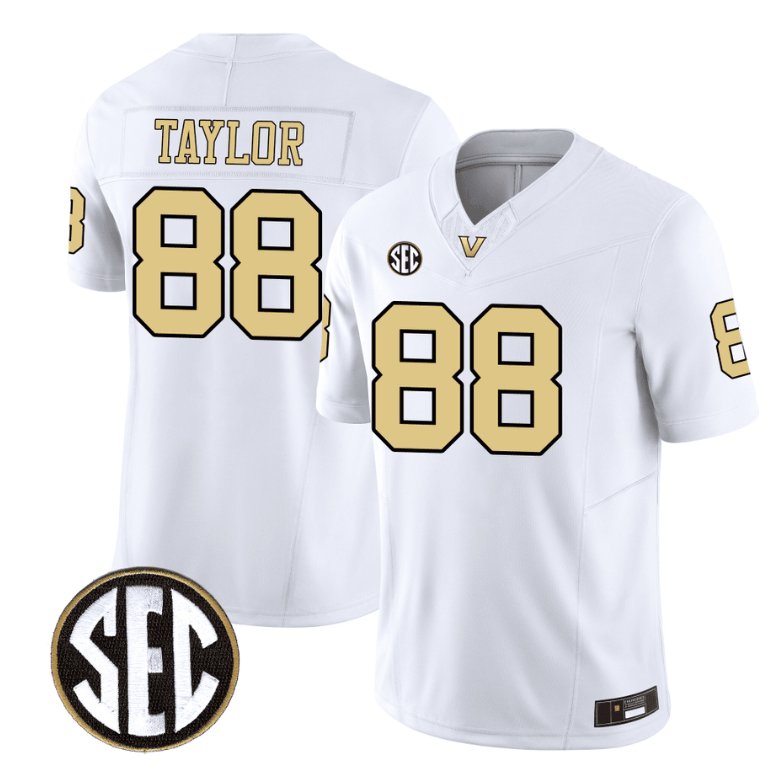 Men's Nike Brock Taylor Jersey #88 Vanderbilt Commodores College Football Stitched White