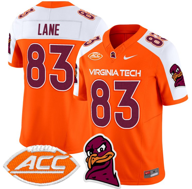 Men's Nike Jaylin Lane Jersey #83 Virginia Tech Hokies Vapor Limited College Football Orange Alternate