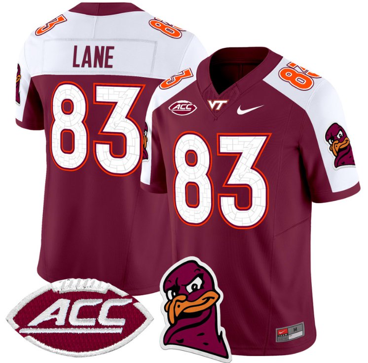 Men's Nike Jaylin Lane Jersey #83 Virginia Tech Hokies Vapor Limited College Football Maroon Alternate