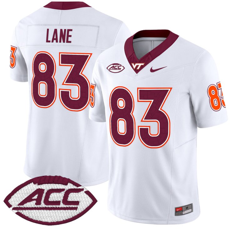 Men's Nike Jaylin Lane Jersey #83 Virginia Tech Hokies Vapor Limited College Football White