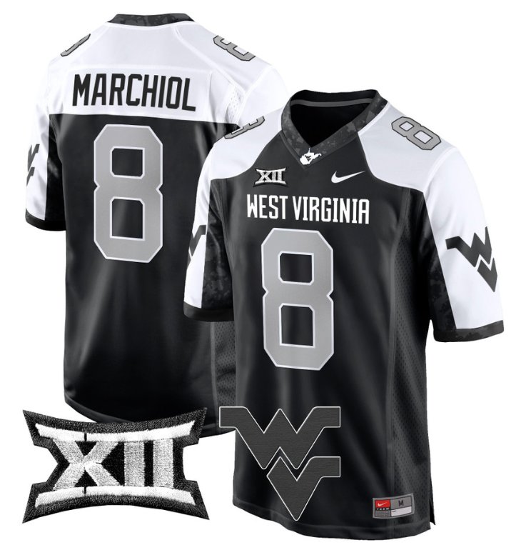 Men's Nike Nicco Marchiol Jersey #8 West Virginia Mountaineers Game Football Alternate