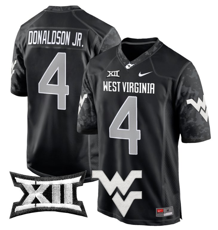 Men's Nike CJ Donaldson Jr Jersey #4 West Virginia Mountaineers Game Football Coal