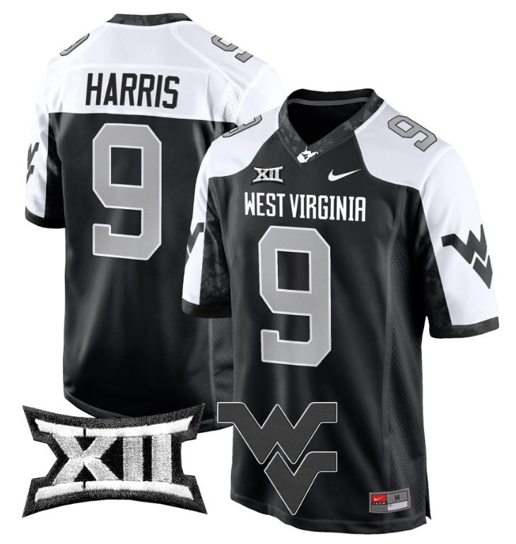 Men's Nike Major Harris Jersey #9 West Virginia Mountaineers Game Football Alternate