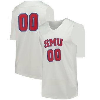 Men's Custom SMU Mustangs Jersey Name and Number NCAA College Football White