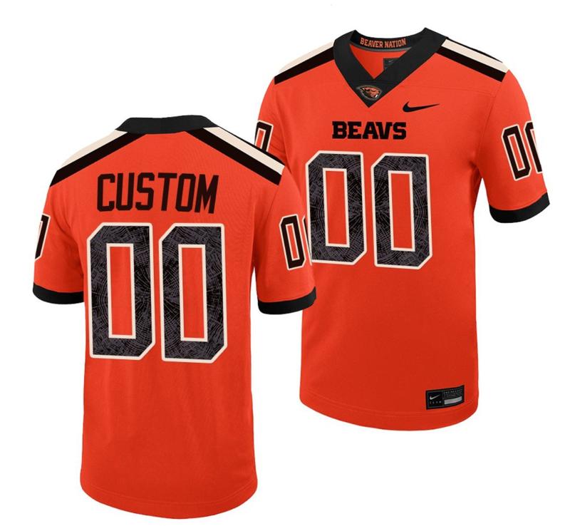 Men's Nike Custom Oregon State Beavers Jersey Name and Number NCAA College Football Untouchable Orange