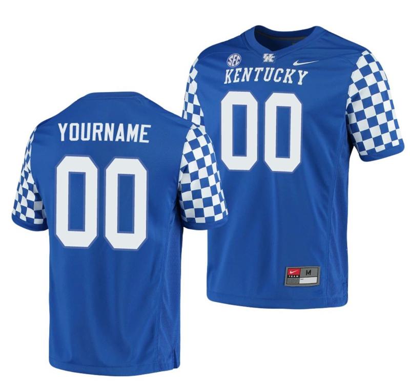 Men's Nike Custom Kentucky Wildcats Jersey Name and Number NCAA College Football Royal