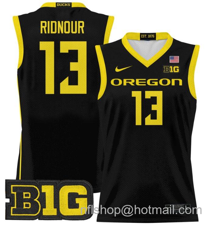 Luke Ridnour Jersey #13 Oregon Ducks 2024 Lightweight Basketball Black