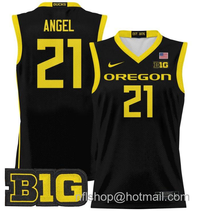 Brandon Angel Jersey #21 Oregon Ducks 2024 Lightweight Basketball Black