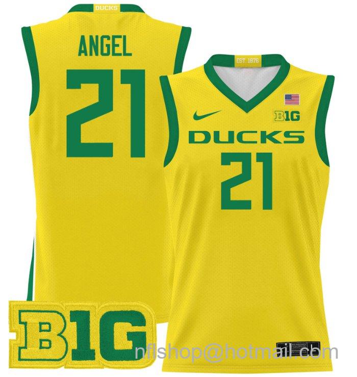 Brandon Angel Jersey #21 Oregon Ducks 2024 Lightweight Basketball Yellow