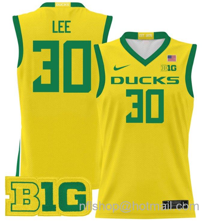 Ron Lee Jersey #30 Oregon Ducks 2024 Lightweight Basketball Yellow