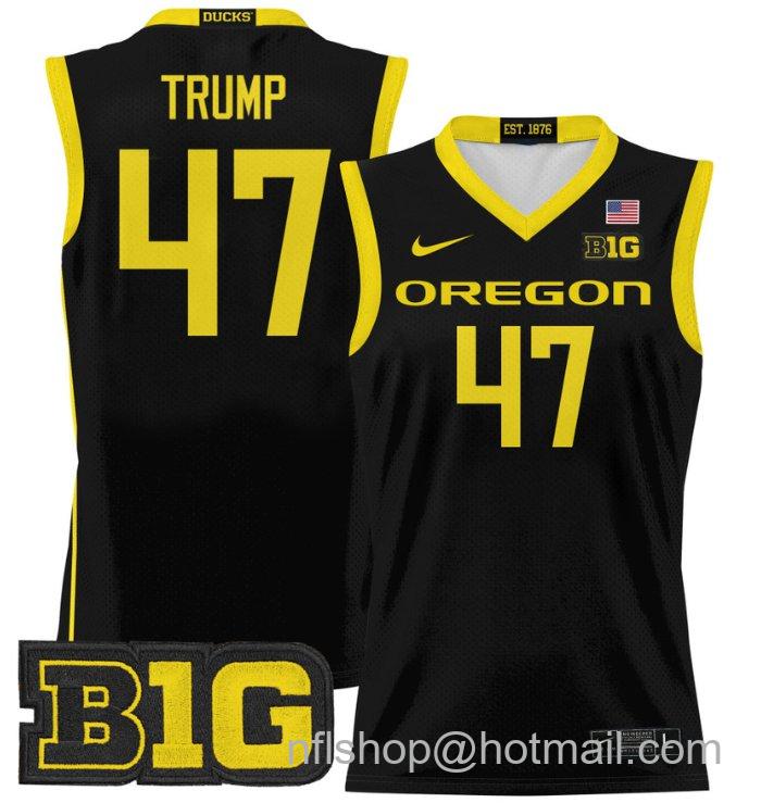 Donald Trump Jersey #47 Oregon Ducks 2024 Lightweight Basketball Black