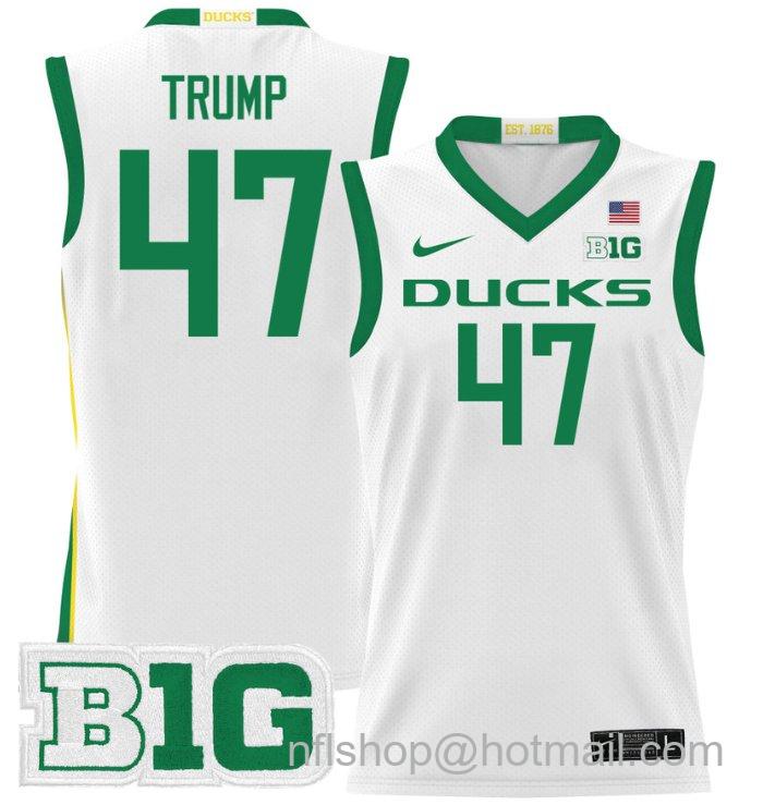 Donald Trump Jersey #47 Oregon Ducks 2024 Lightweight Basketball White