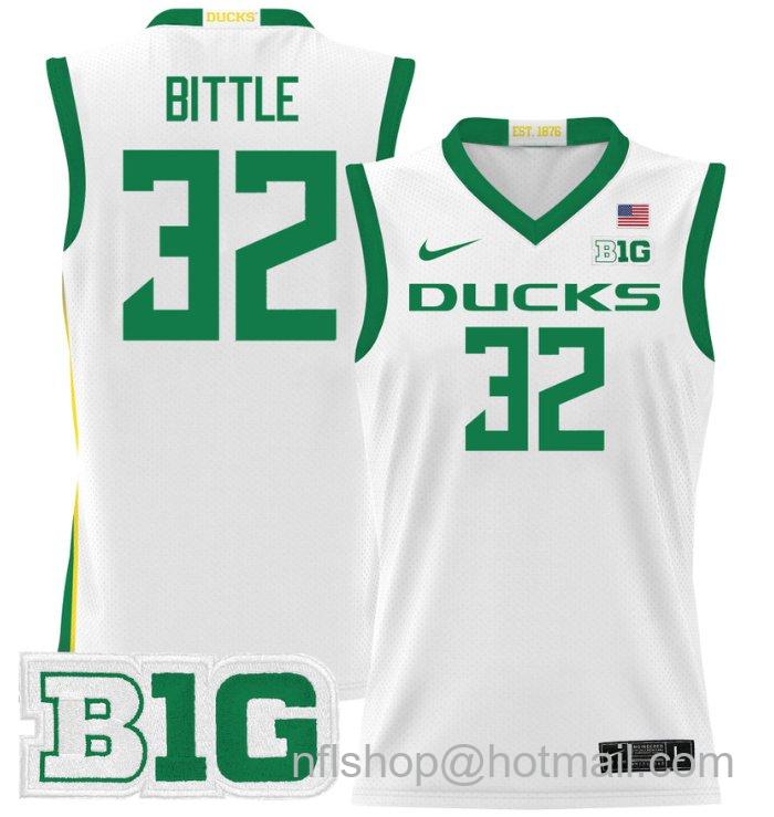 Nate Bittle Jersey #32 Oregon Ducks 2024 Lightweight Basketball White