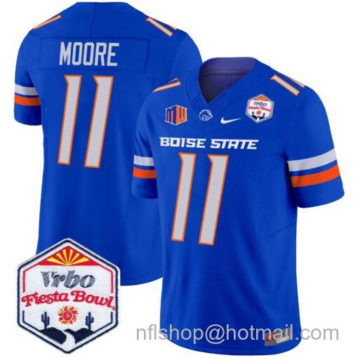 Men's Nike Kellen Moore Jersey #11 Boise State Broncos 2025 Fiesta Bowl Patch Vapor Royal Alternate