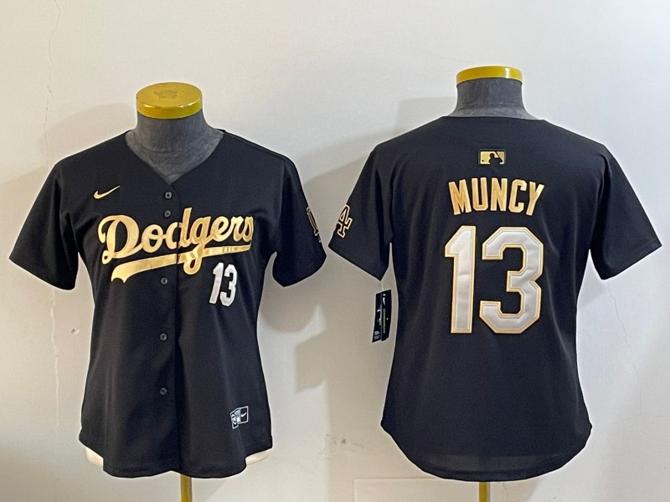 Youth Los Angeles Dodgers #13 Max Muncy Black Gold Limited Stitched Baseball Jersey