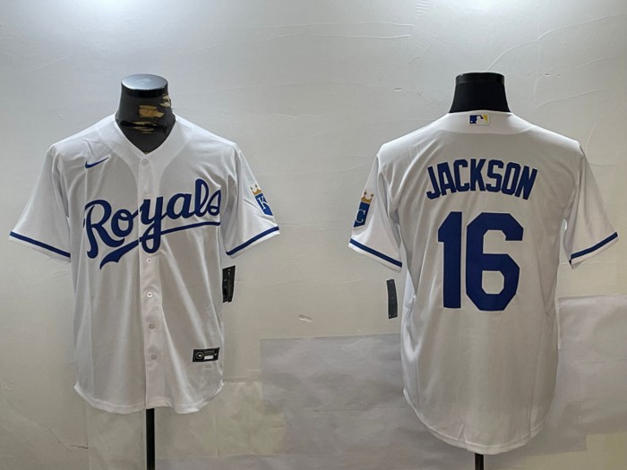 Men's Kansas City Royals #16 Bo Jackson White Stitched Nike Limited MLB Jersey