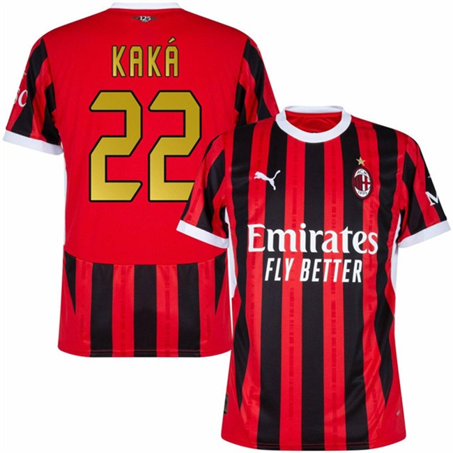 Men's AC Milan #22 Kaká 2024-25 Red Home Soccer Jersey