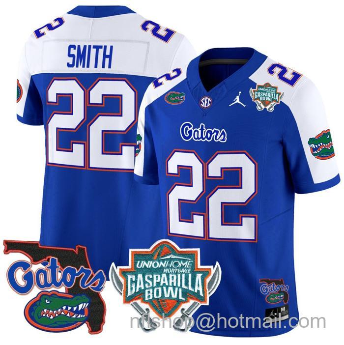 Men's Jordan Brand Emmitt Smith Jersey #22 Florida Gators 2025 Gasparilla Bowl Patch Royal Alternate