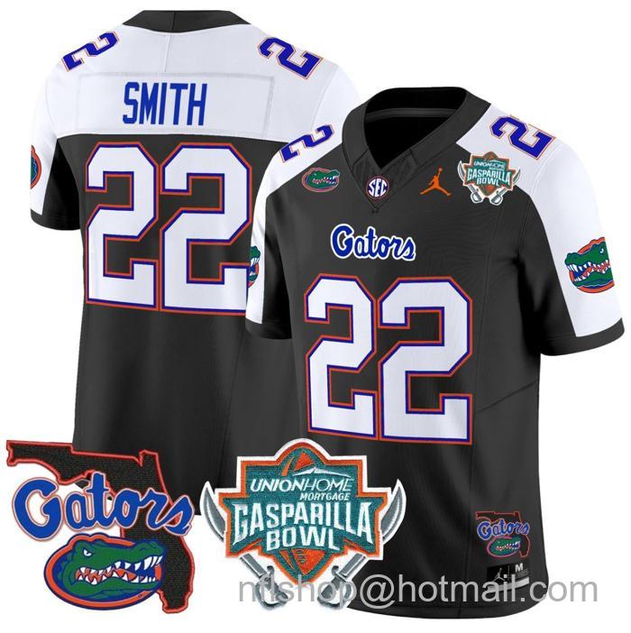 Men's Jordan Brand Emmitt Smith Jersey #22 Florida Gators 2025 Gasparilla Bowl Patch Black Alternate