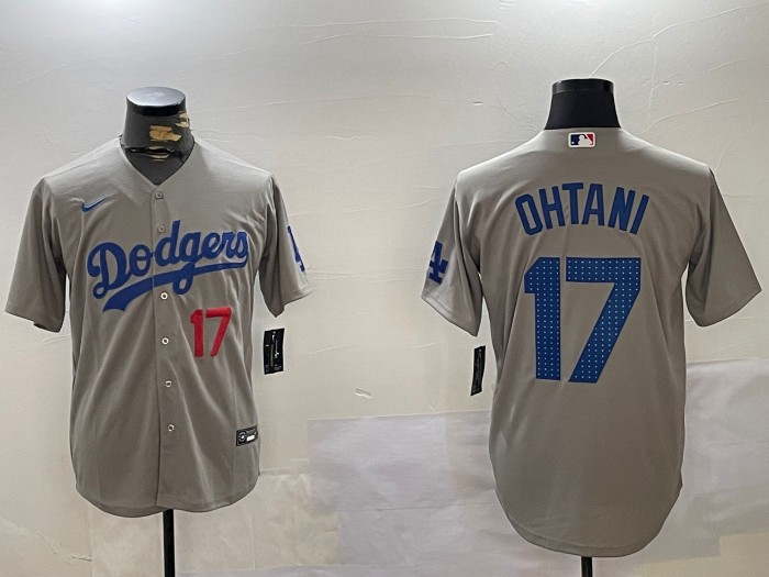 Men's Los Angeles Dodgers #17 Shohei Ohtani Gray Road Fashion Limited Stitched Baseball Jerseys