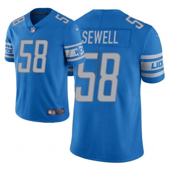 Men's Lions #58 Penei Sewell Blue Vapor Untouchable Limited Stitched