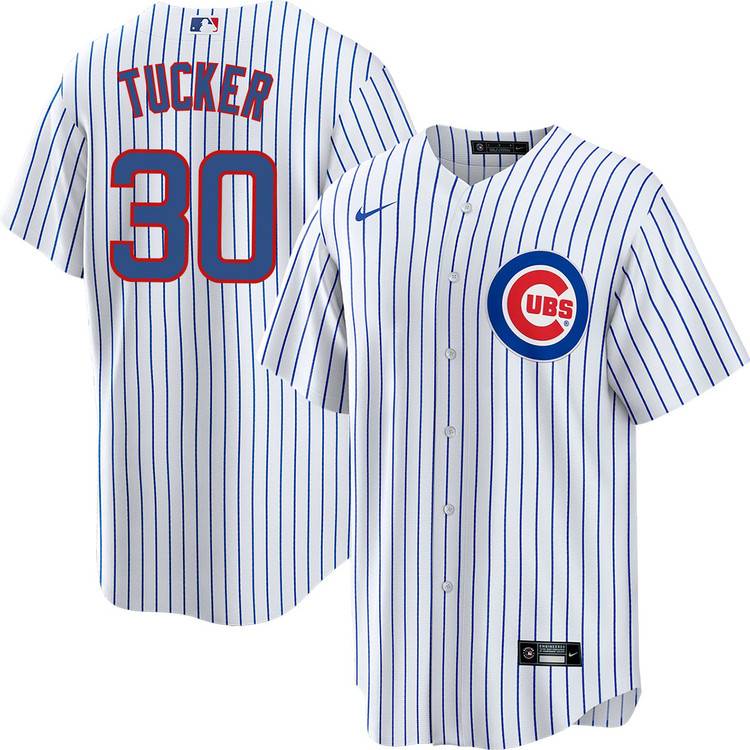 Men's Chicago Cubs #30 Kyle Tucker White Home Nike Cool Base Stitched MLB Jersey