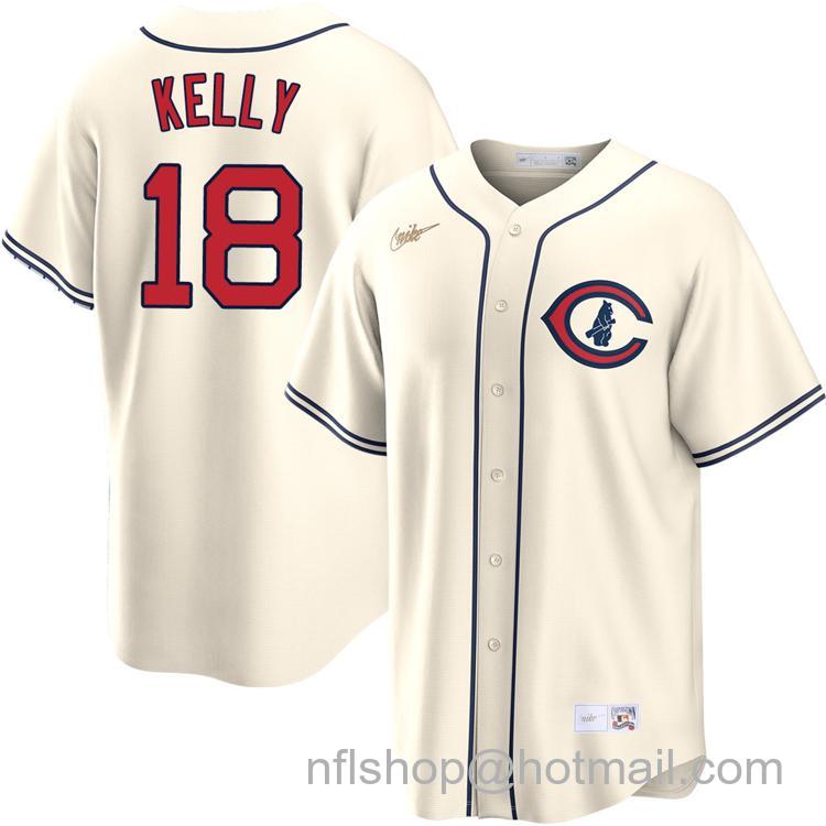 Youth Chicago Cubs #18 Carson Kelly Cream Nike Field of Dreams Stitched MLB Jersey